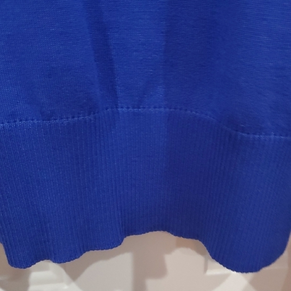 Cable & Gauge Royal Blue Ribbed Knit Top Large  NWT - Picture 5 of 8